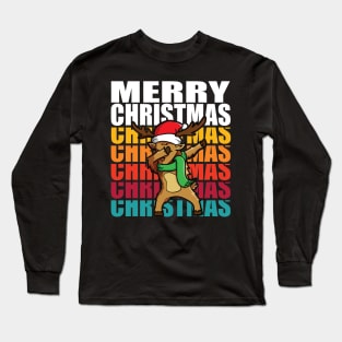 Merry Christmas Dabbing Reindeer Long Sleeve T-Shirt